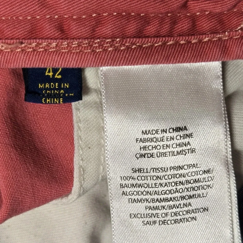 Polo Ralph‎ Lauren Shorts Men 42 Pink Blue Pony Twill Relaxed Fit Golf Chino